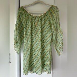 NWT Caren Sport Striped Cold Shoulder Top